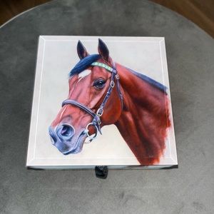 Decorative glass horse box